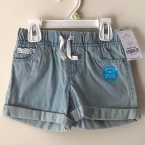 Carter’s Girl 4T Soft Denim Shorts Drawcord NWT